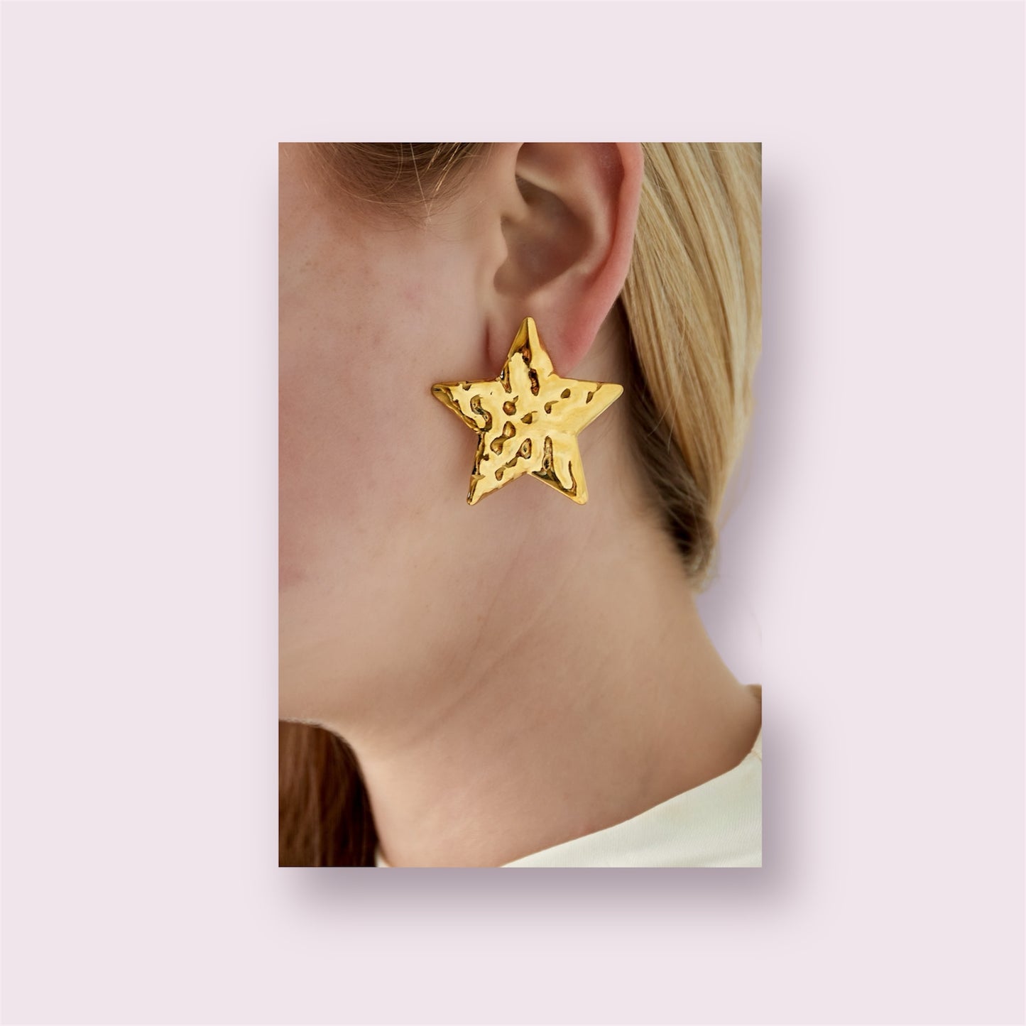 Fara- Boucles d’oreilles étoiles martelées
