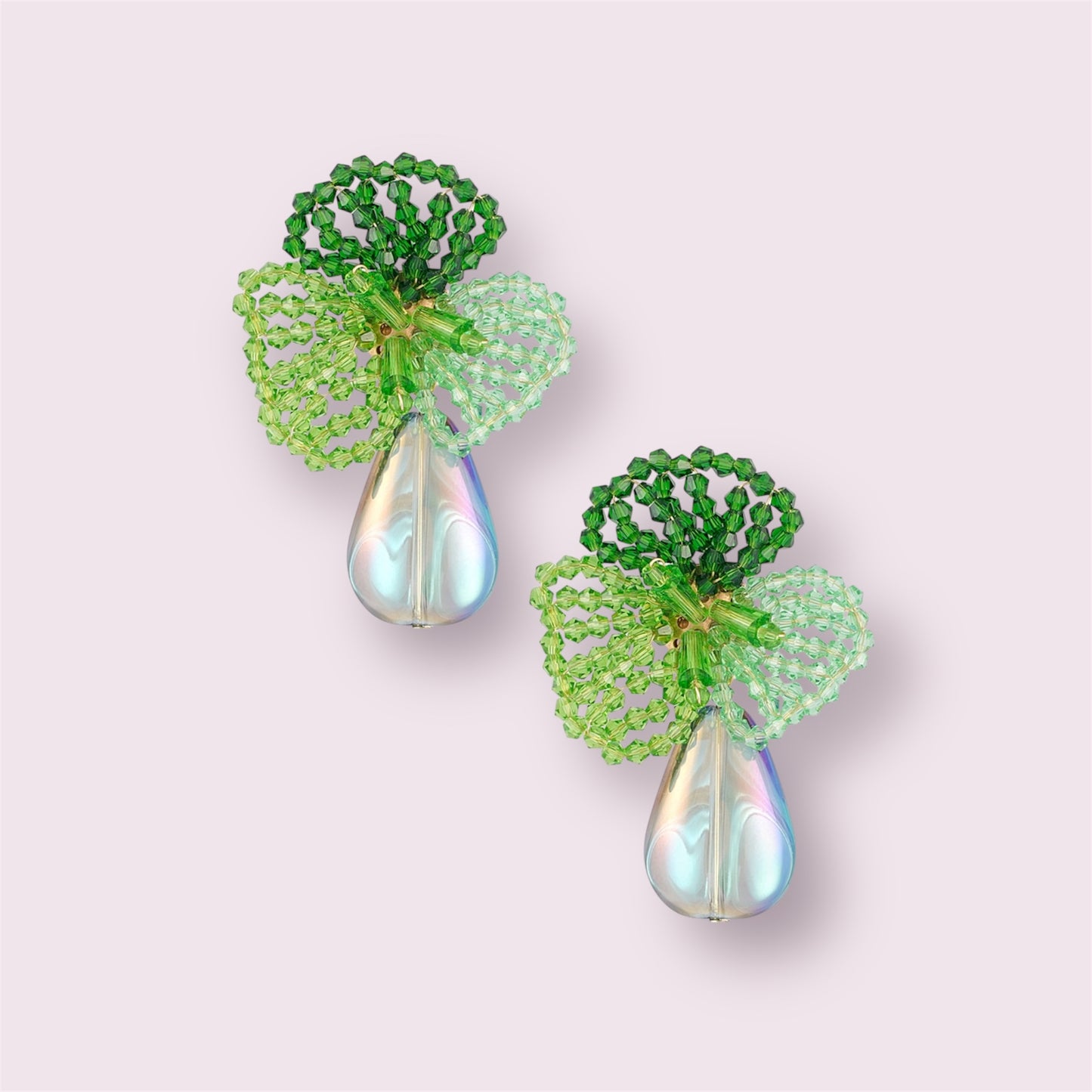 Lisa- Boucles d’oreilles fleurs en cristal et perles