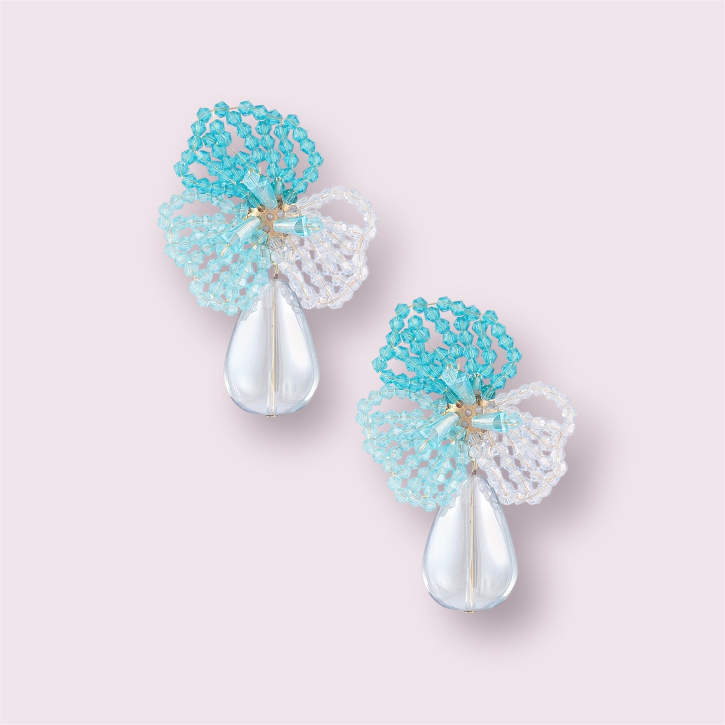 Lisa- Boucles d’oreilles fleurs en cristal et perles