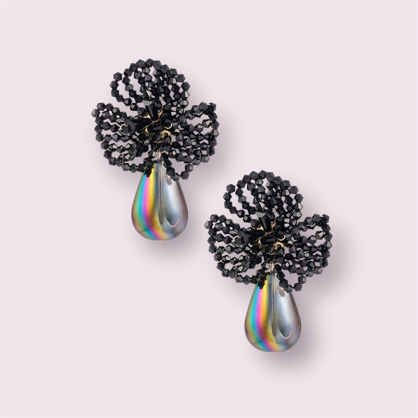 Lisa- Boucles d’oreilles fleurs en cristal et perles