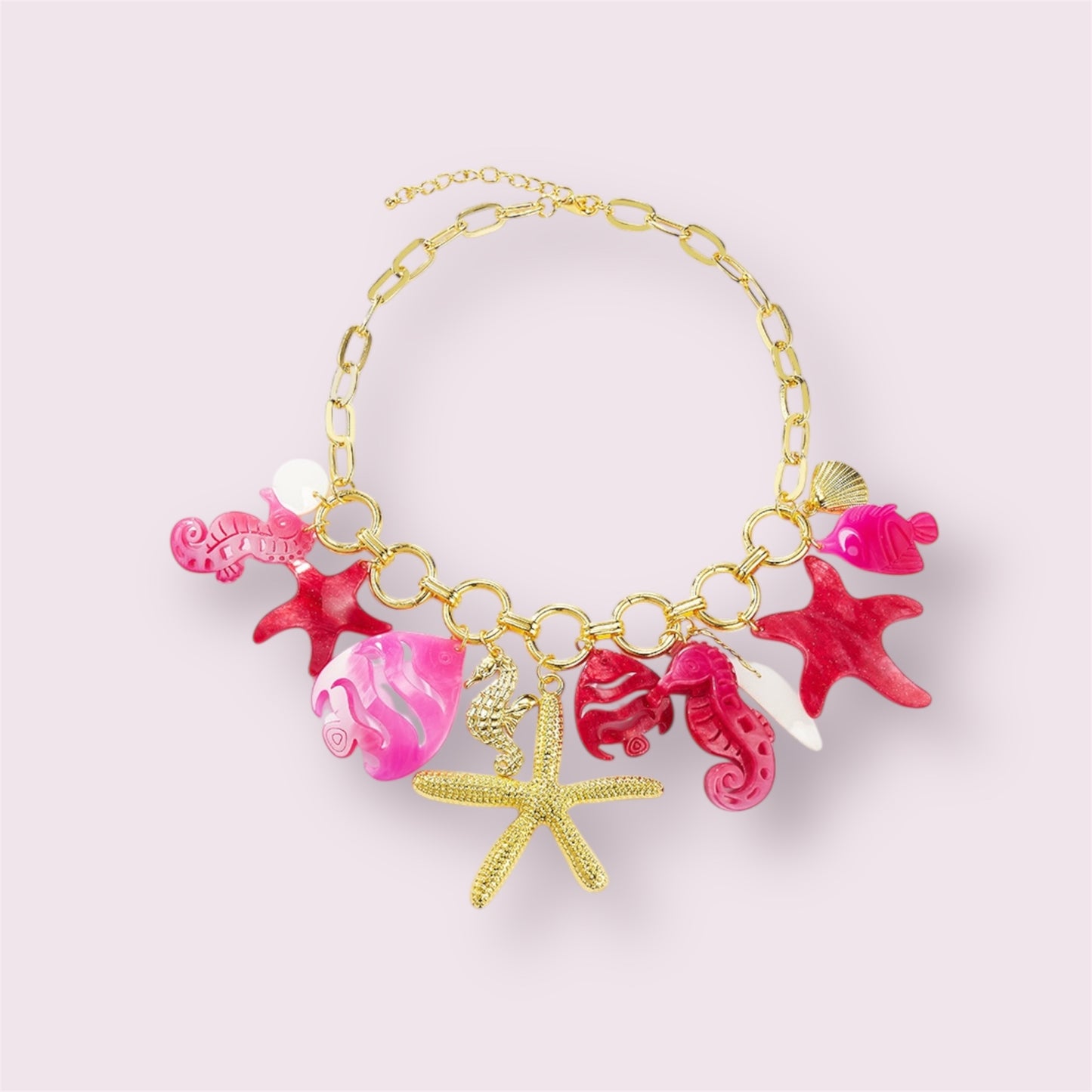 Isis- Collier en alliage doré et résine