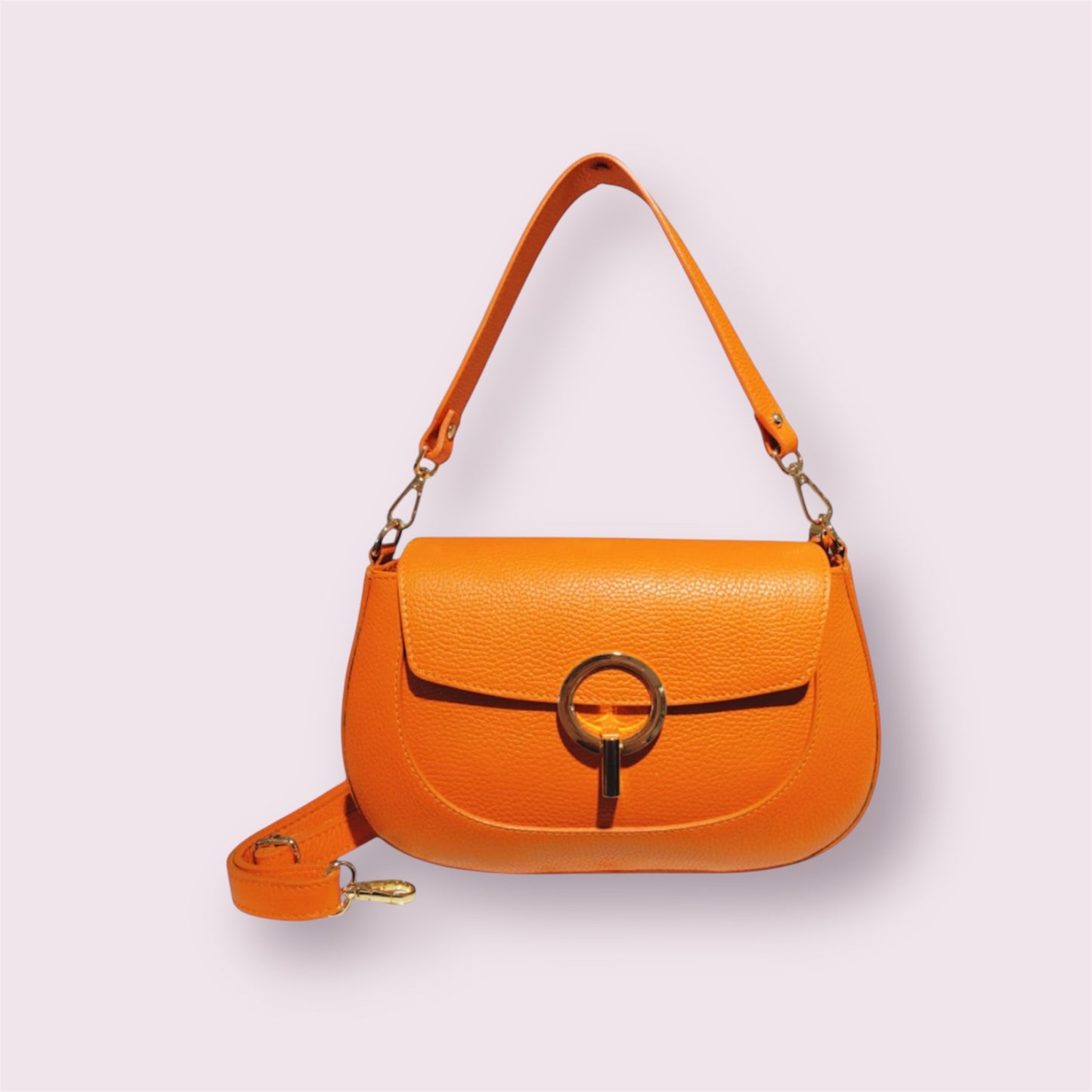 Olita - Sac en cuir grainé- orange