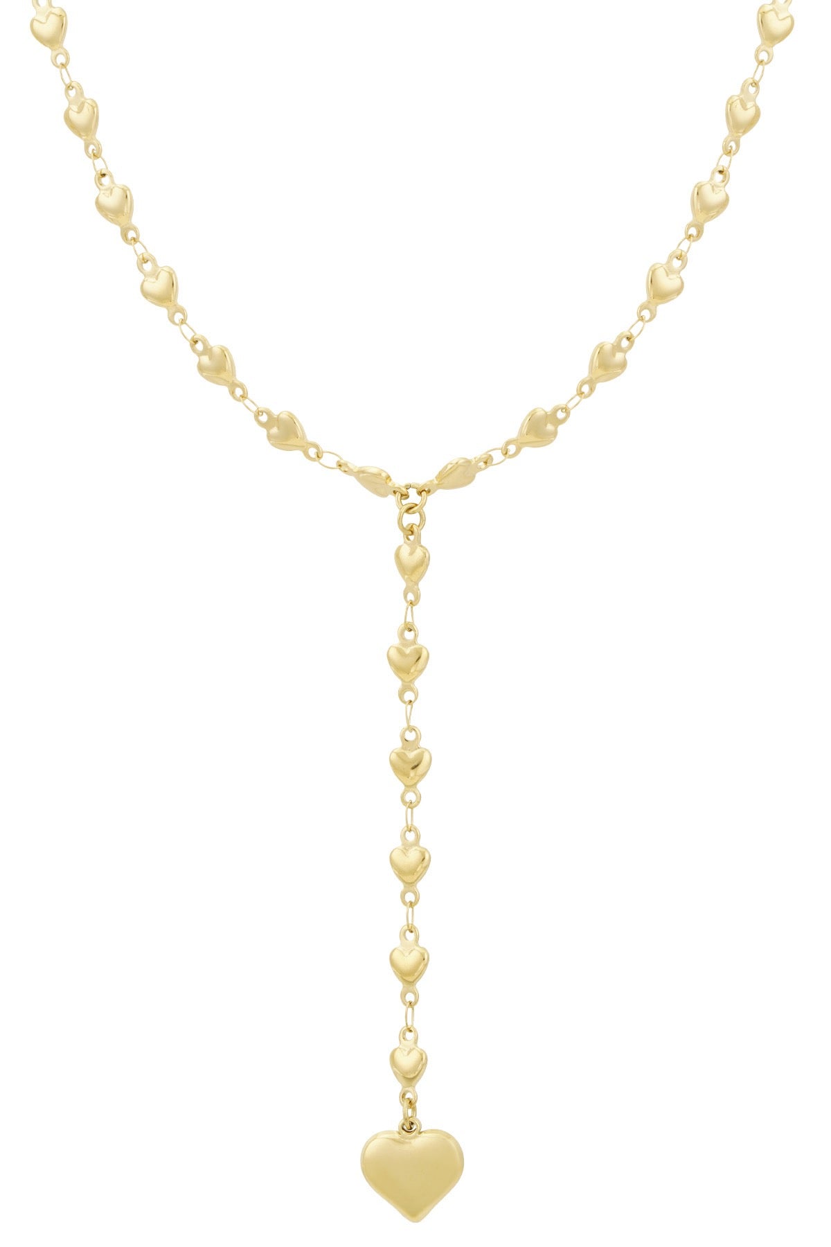 Juli - Collier en Y avec cœurs - acier inoxydable - Mademoiselle Jones