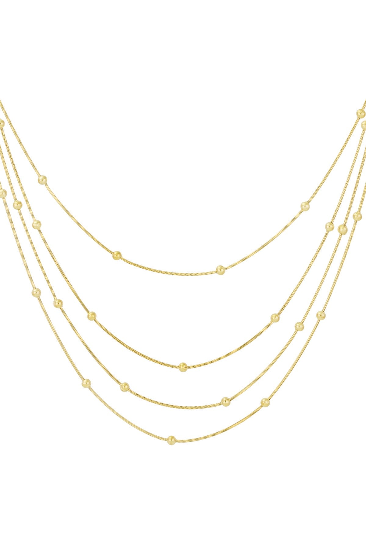 Nour - Collier 4 rangs - acier inoxydable - Mademoiselle Jones