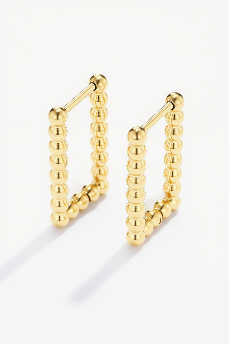 Tiny- petite Boucles d’oreilles rectangulaire en acier inoxydable