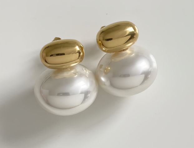 Paris- Boucles d’oreilles acier inoxydable et perles