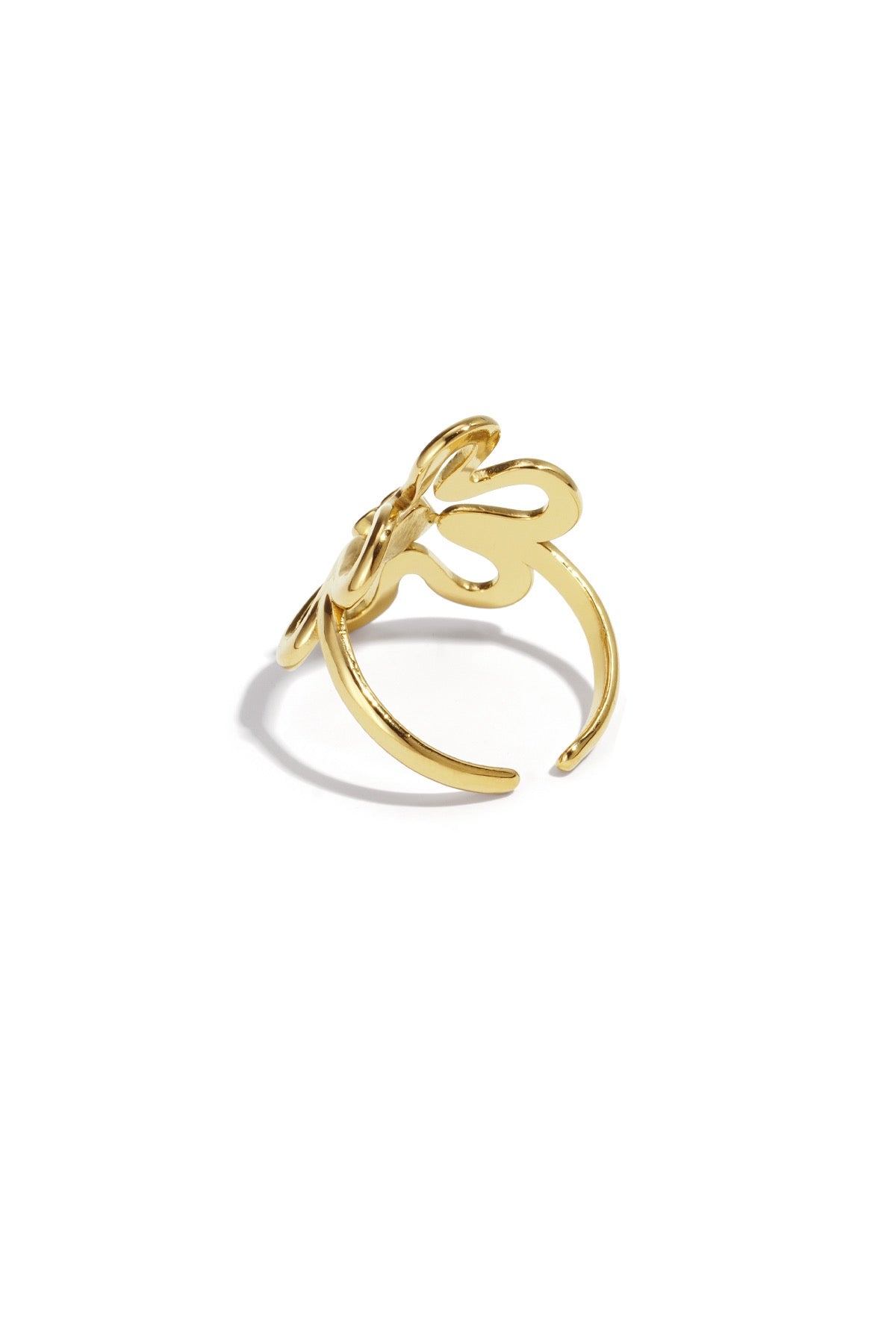 Pivoine- Bague ajustable - acier inoxydable et zirconium