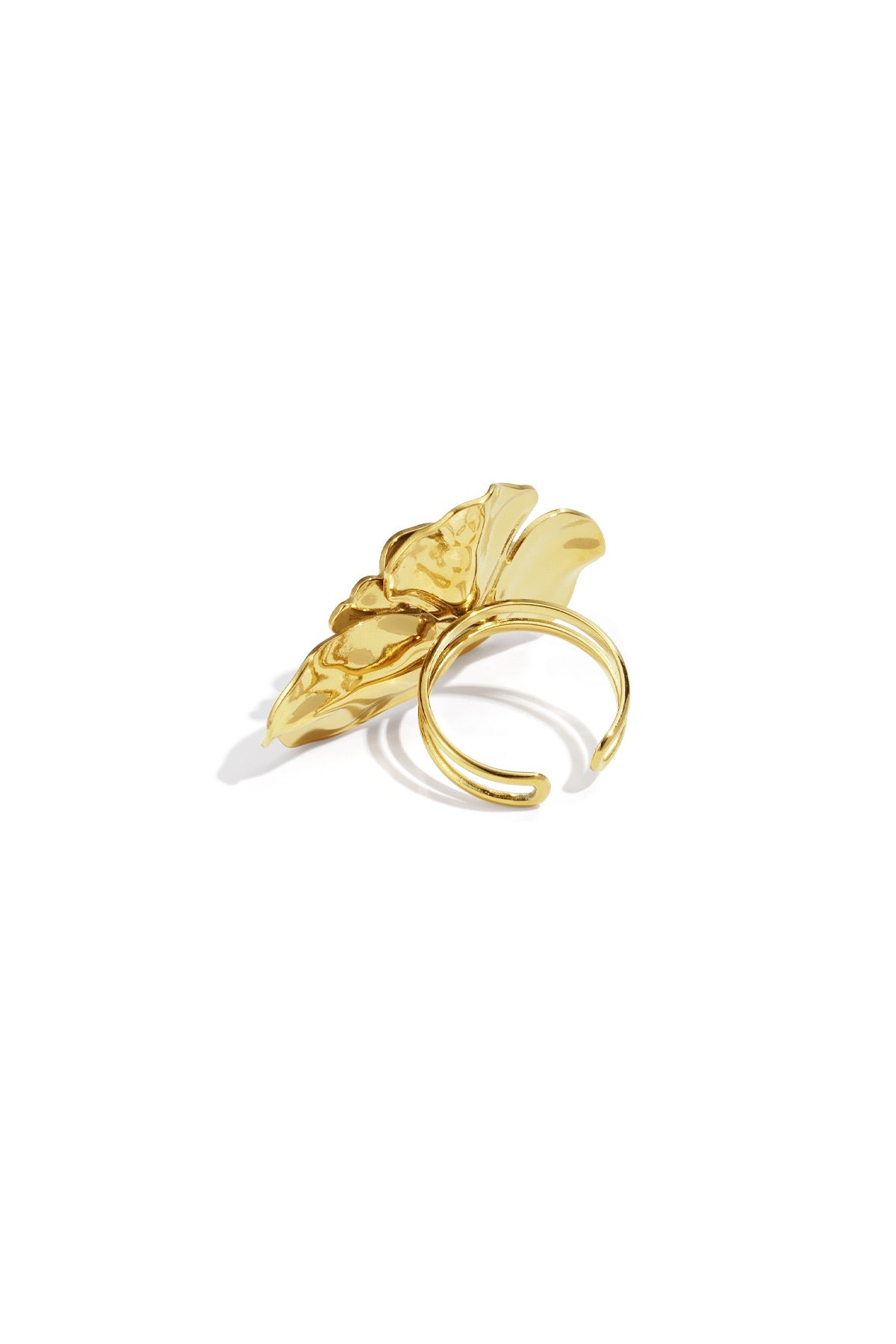 Anita - Bague fleurs ajustable - acier inoxydable