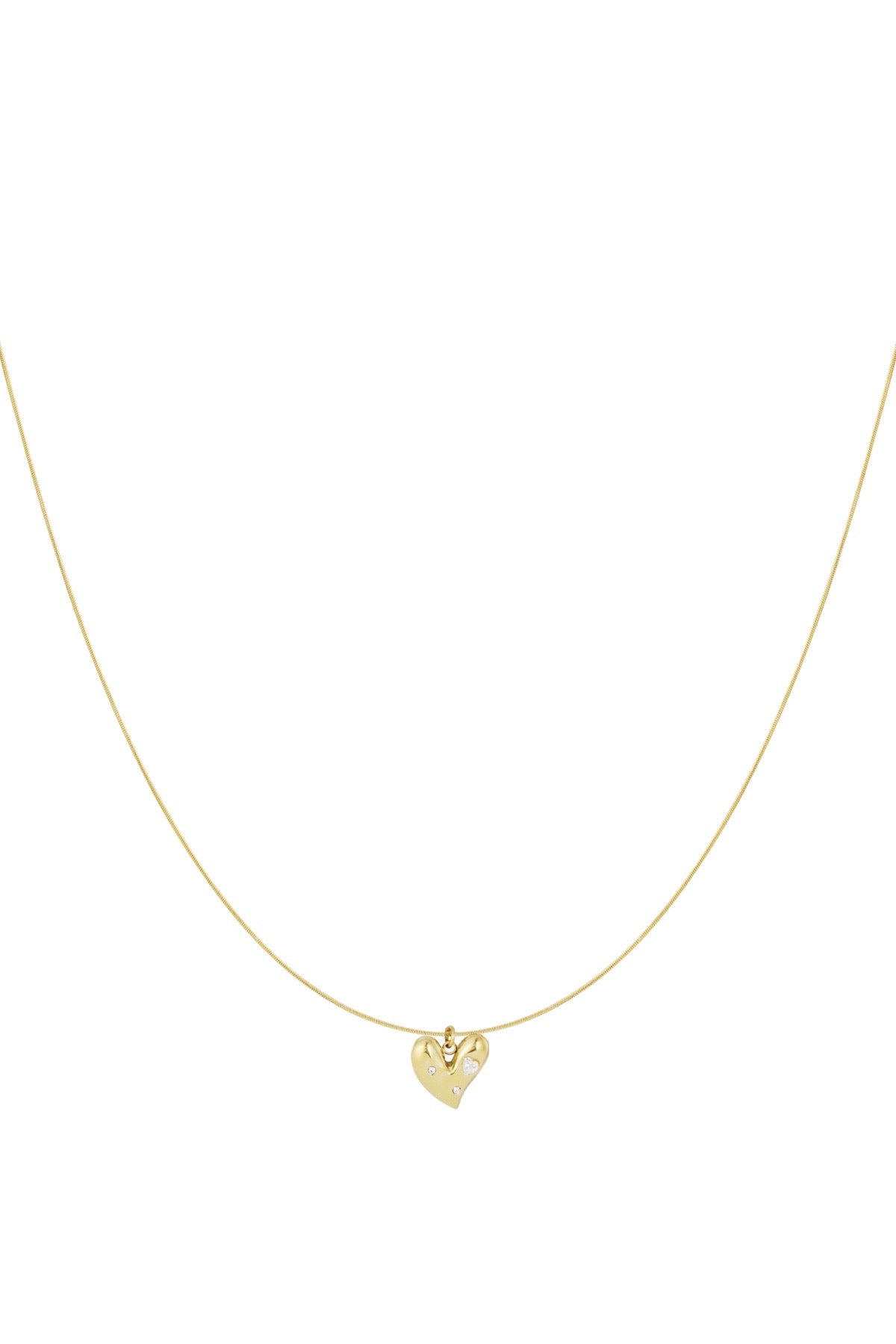 Caly- Collier pendentif cœur- acier inoxydable et zirconium