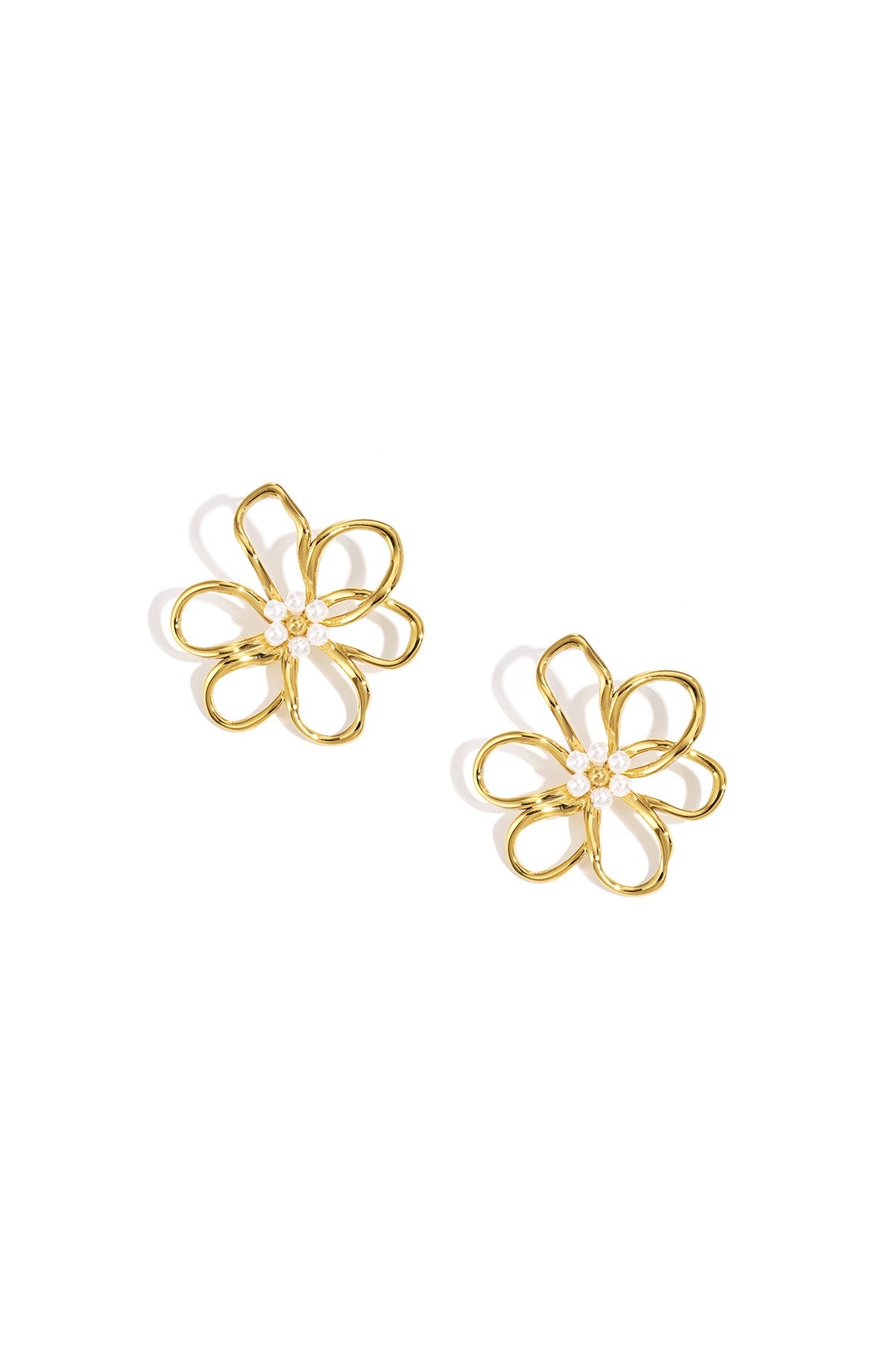 Fanny- Boucles d’oreilles fleurs en acier inoxydable