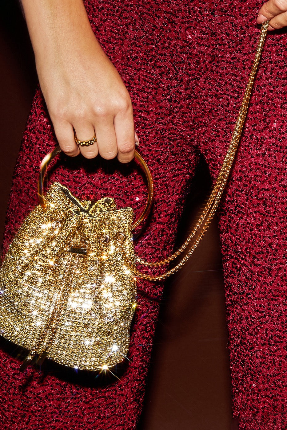 Ilia- Sac seau couleur champagne