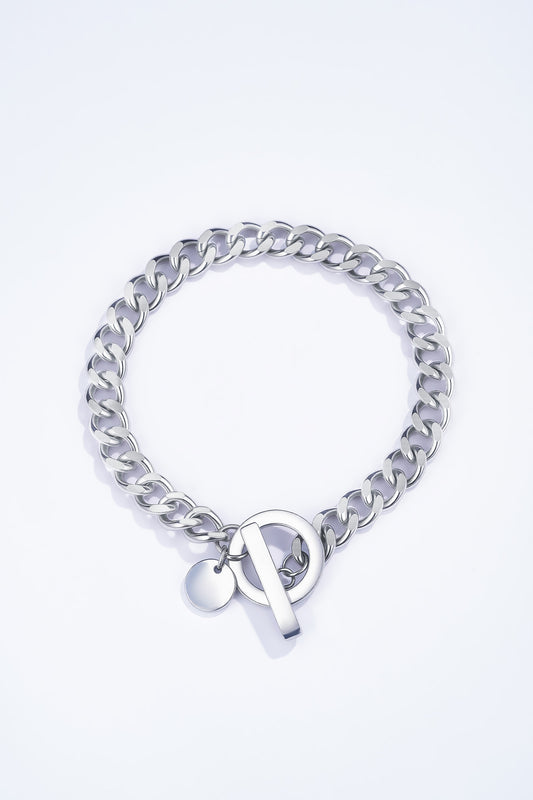 Bracelet homme en acier inoxydable version argent