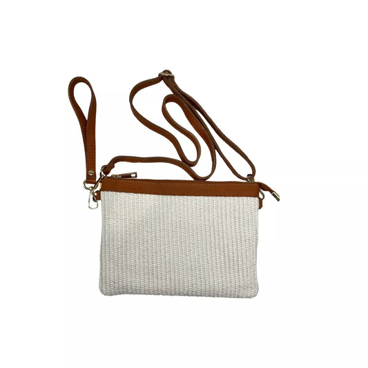 Ana- pochette en raphia et cuir