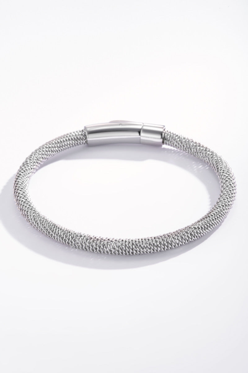 Bracelet homme en acier inoxydable version argent