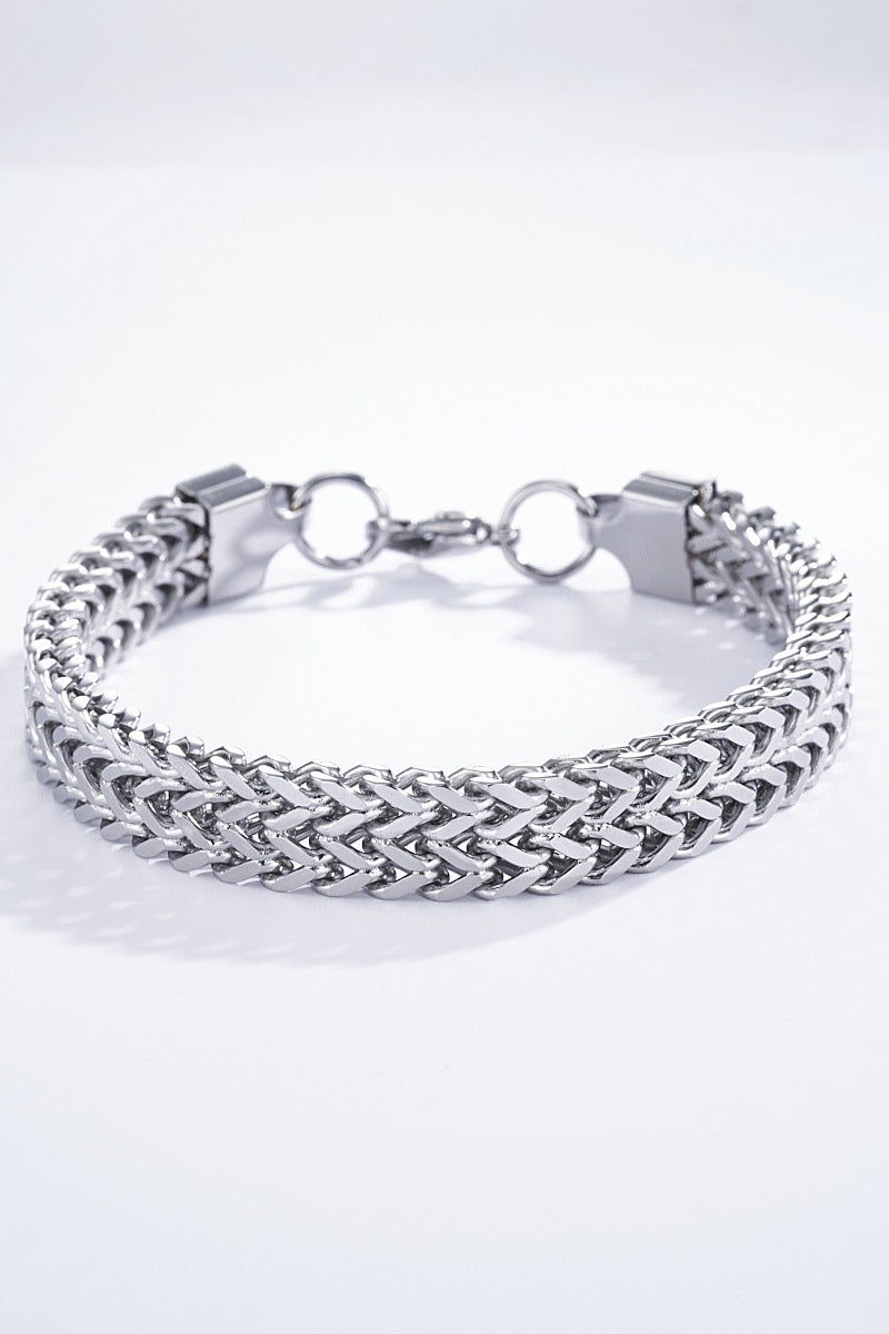 Bracelet homme en acier inoxydable version argent