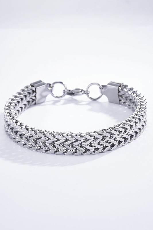 Bracelet homme en acier inoxydable version argent