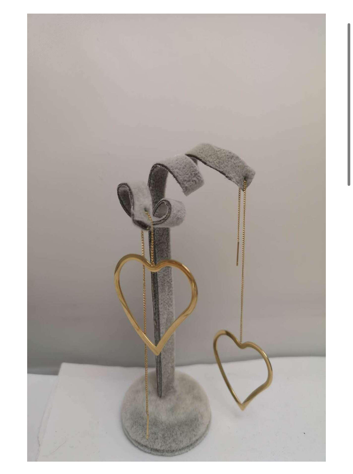 Selly - Boucles d’oreilles chaînes cœur version or