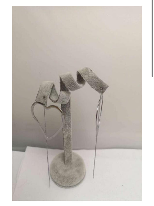 Selly- Boucles d’oreilles chaîne cœur version argent