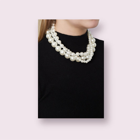 Jade- Collier 3 rangs de perles