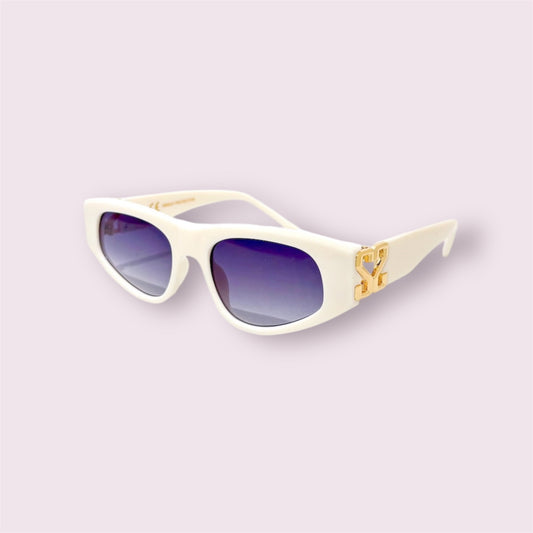 Lilas- Lunettes catseyes blanches