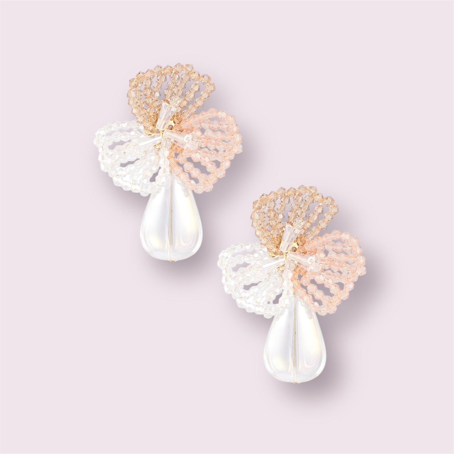 Lisa- Boucles d’oreilles fleurs en cristal et perles