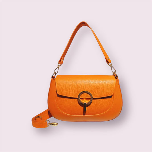 Olita - Sac en cuir grainé- orange