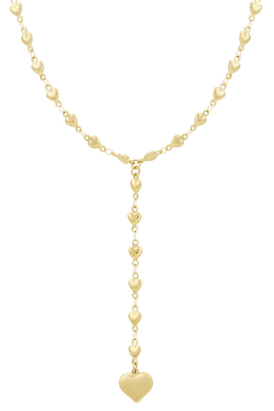 Juli - Collier en Y avec cœurs - acier inoxydable - Mademoiselle Jones