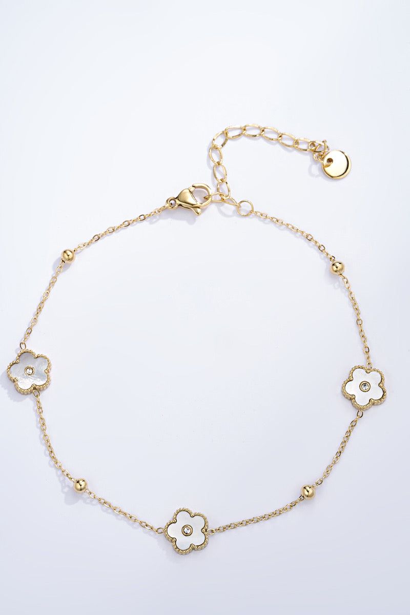 Lari- bracelet- acier inoxydable - nacre- zirconium