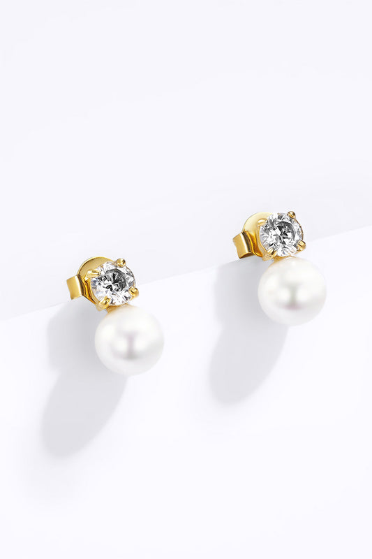 Lisa- Boucles d’oreilles zirconium - acier inoxydable et perles