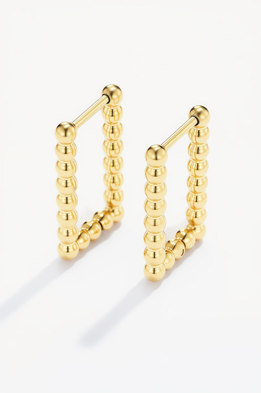 Tiny- petite Boucles d’oreilles rectangulaire en acier inoxydable