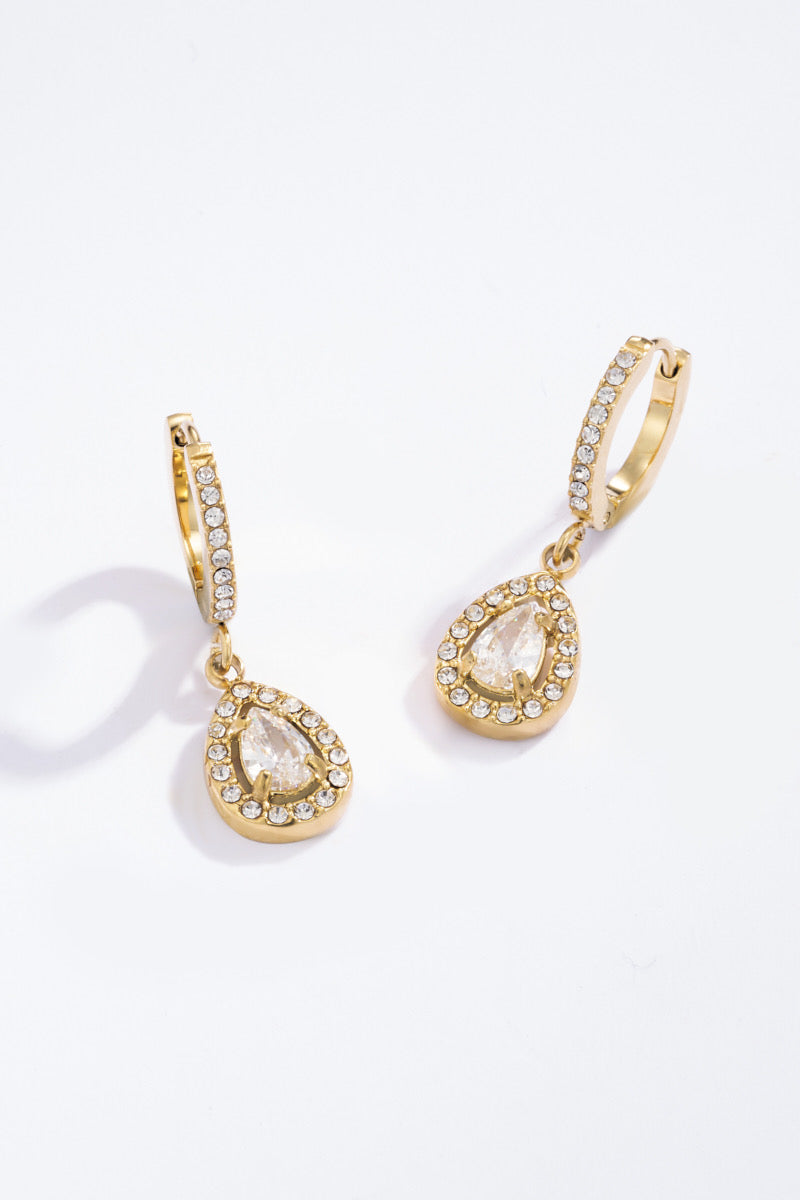 Comtesse- Boucles d’oreilles - zirconium - cristal de roche- acier inoxydable