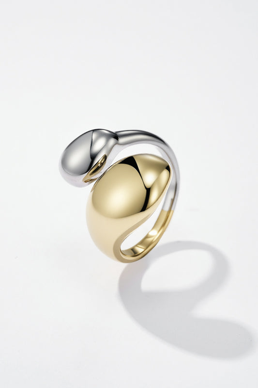 Nely - Bague bicolore en acier inoxydable - Taille 8/9