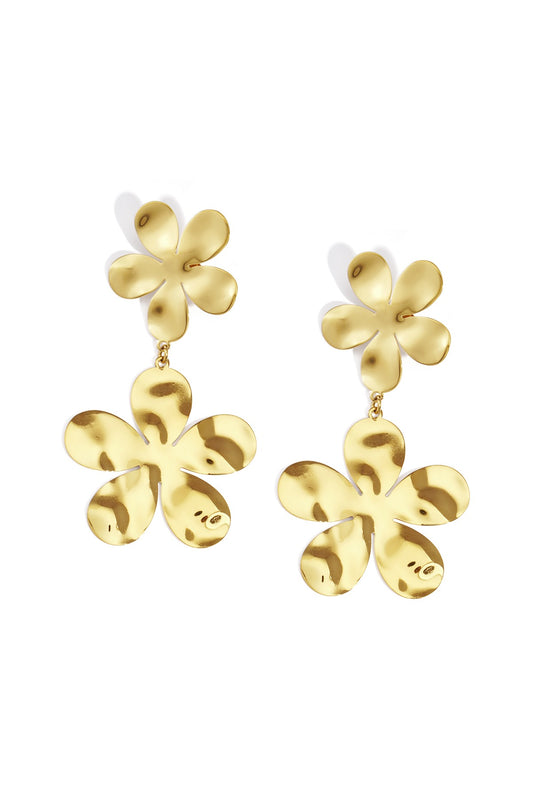 Frany - Boucles d’oreilles fleurs XXL en acier inoxydable