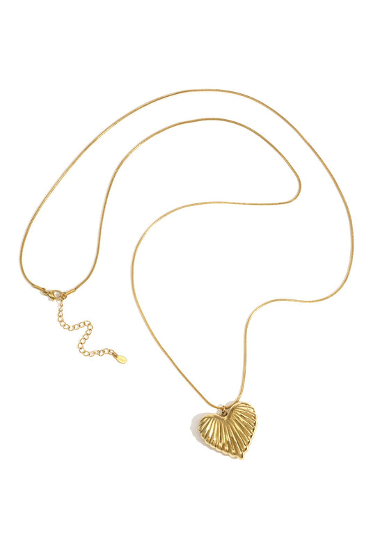 Alia- Collier long avec pendentif cœur - acier inoxydable