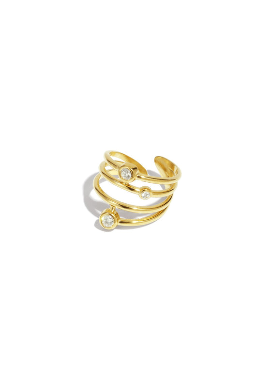 Vero- Bague réglable en acier inoxydable et zirconium