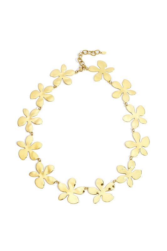Mina- Collier avec fleurs XXL- acier inoxydable