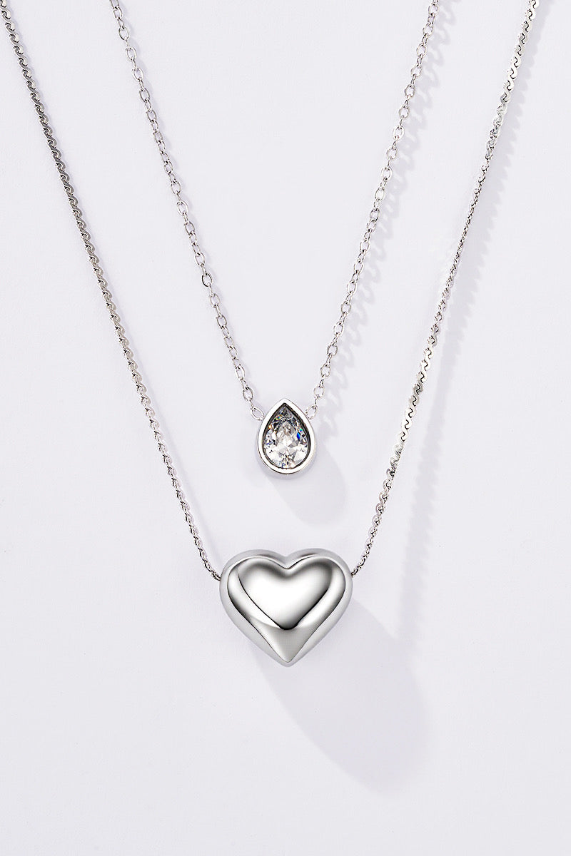 Ela- Collier double rang en acier inoxydable - version argent