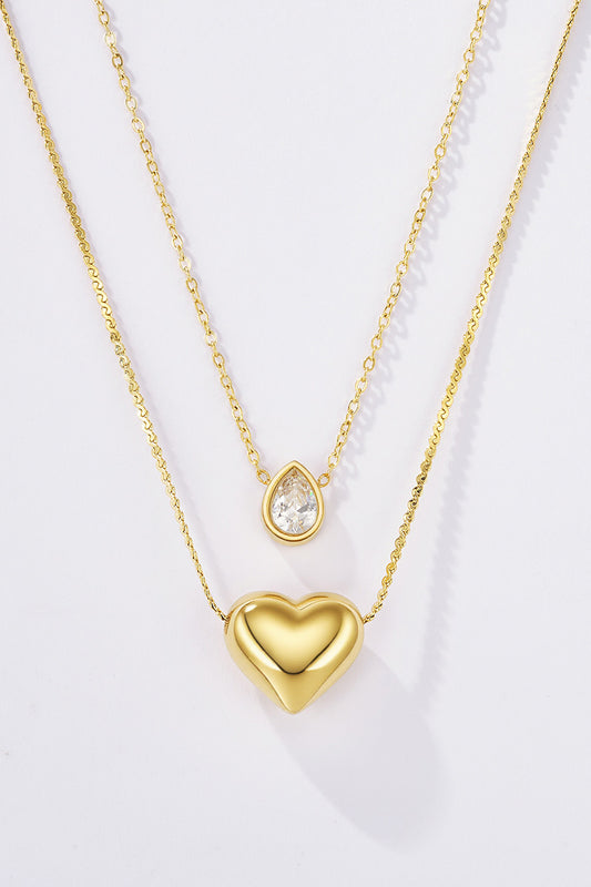 Ela- Collier double rang en acier inoxydable - cristal de roche