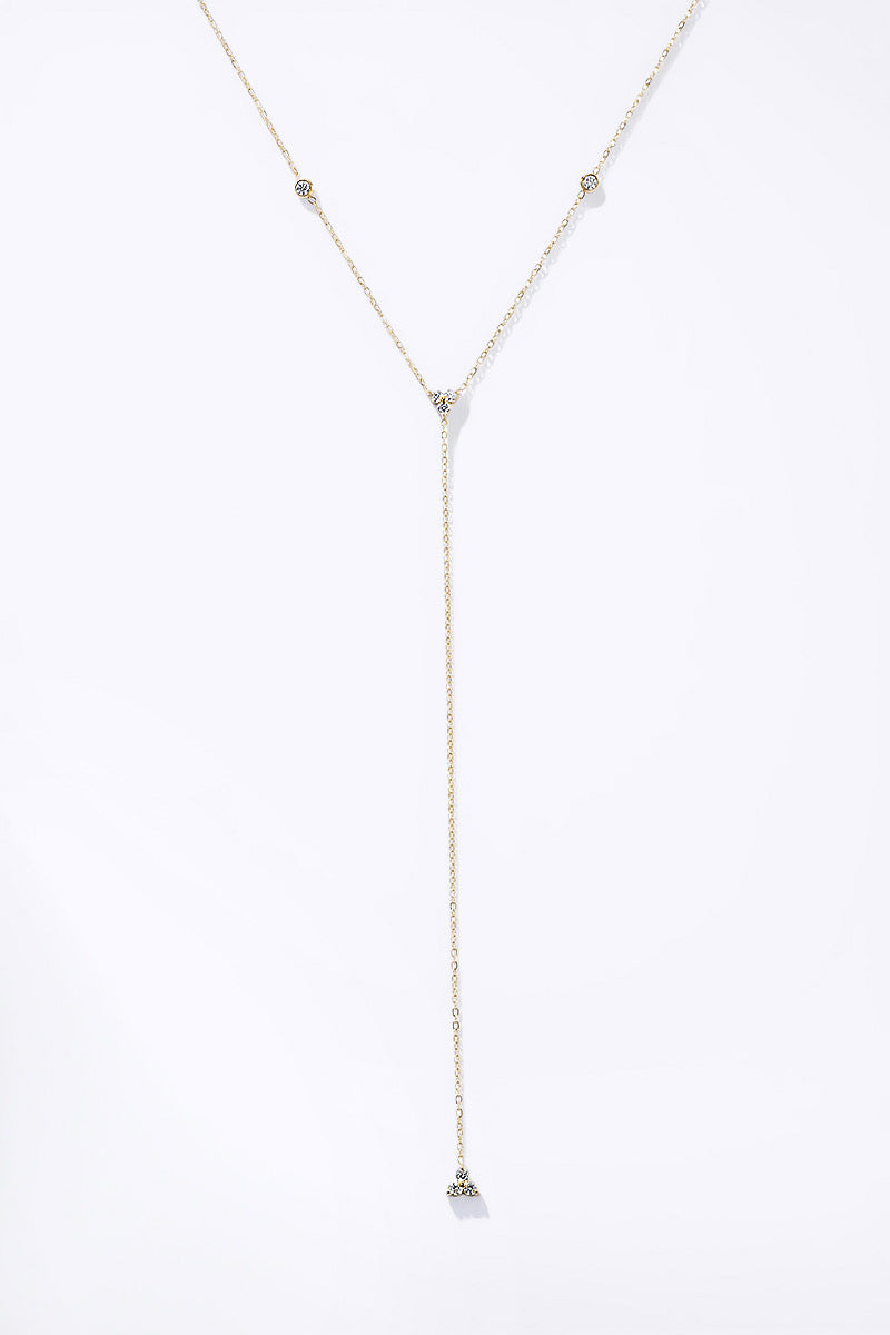 Aura- collier Y- acier inoxydable et zirconium