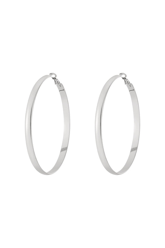 Mary- Créoles XL en acier argent