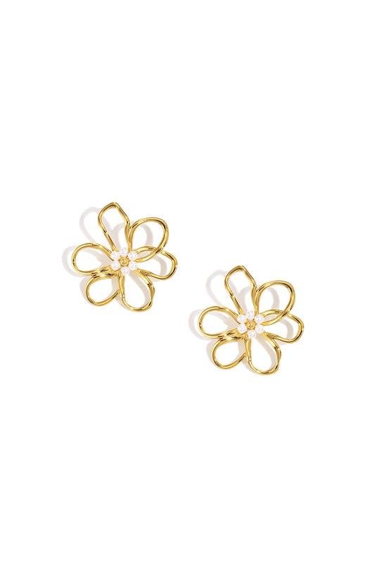 Fanny- Boucles d’oreilles fleurs en acier inoxydable