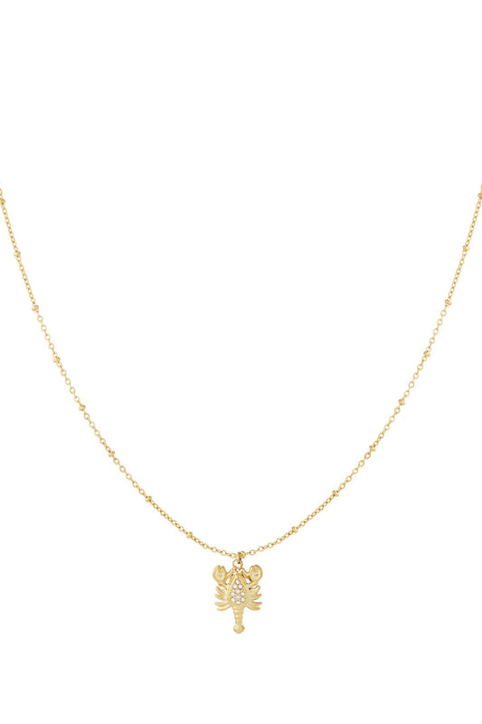 Selia- Collier en acier inoxydable avec pendentif scorpion - Zirconium