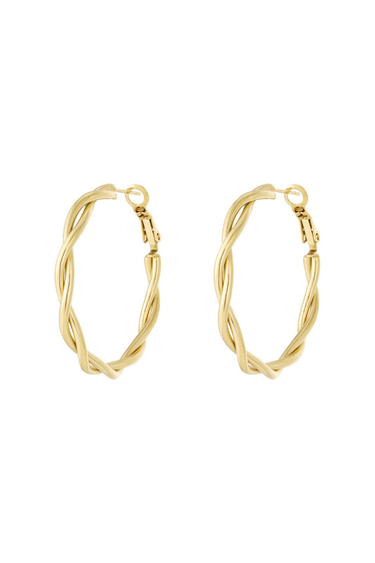 Coline- Créoles torsadés en acier inoxydable Taille M