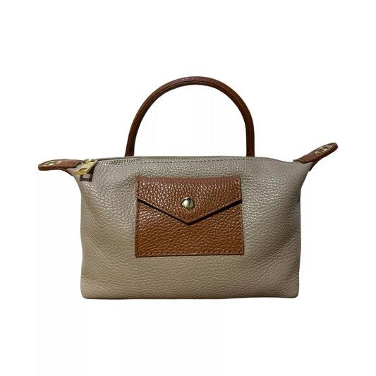 Elisa- petit sac en cuir grainé - taupe