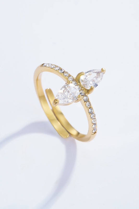 Naomi- Bague ajustable acier inoxydable et zirconium